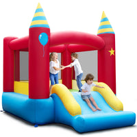 Inflatable Bounce House, Kids Bouncy Castle with Large Jumping Area & Extra Wide Slide