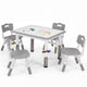 Kids Table and 4 Chairs Set, Height Adjustable Toddler Desk and Chair Set