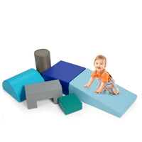 6PCS Kids Crawl & Climb Foam Play Set, Colorful Baby Foam Blocks to Crawling