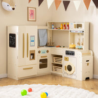 Corner Play Kitchen with Lights and Sounds Large Pretend Kitchen Playset