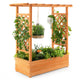 Giantex Raised Garden Bed with Trellis, Wood Planter Box with Roof & Side Trellis