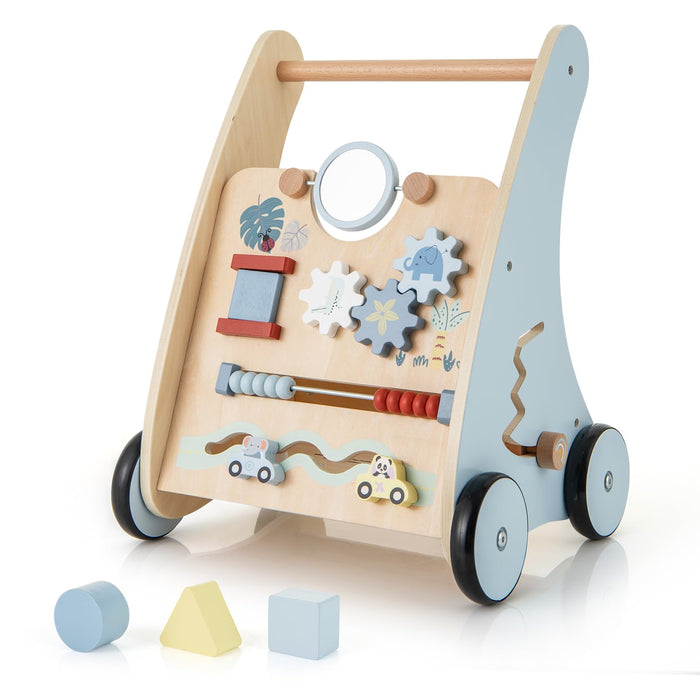 Wooden Baby Walker with Storage for Motor Skill Development