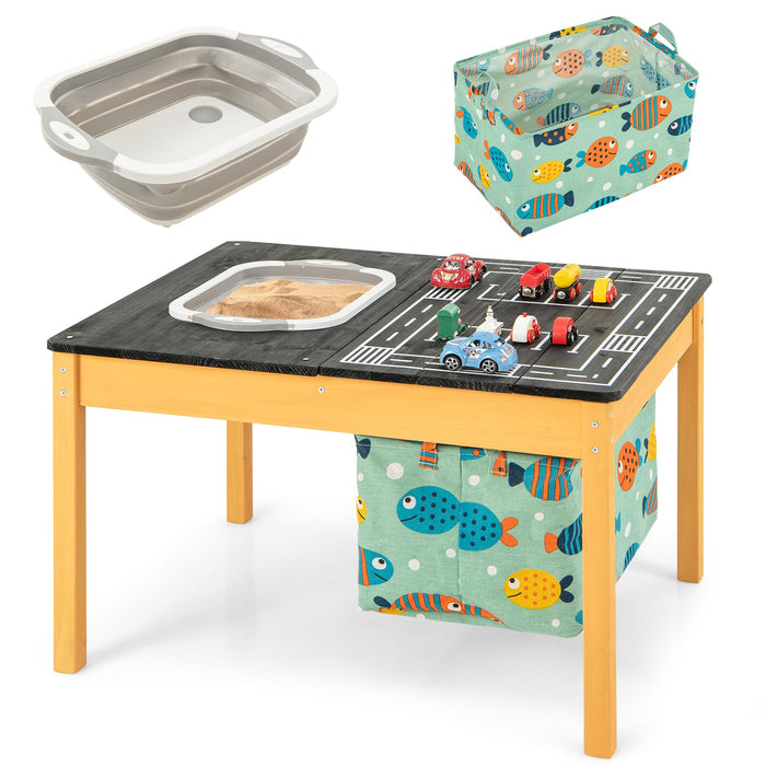 4-in-1 Kids Sand Water Activity Table with Foldable Storage Bin and Cloth Storage Bag