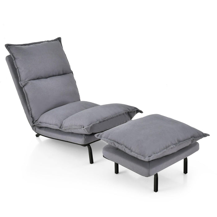 Giantex Modern Armless Accent Chair w/Ottoman