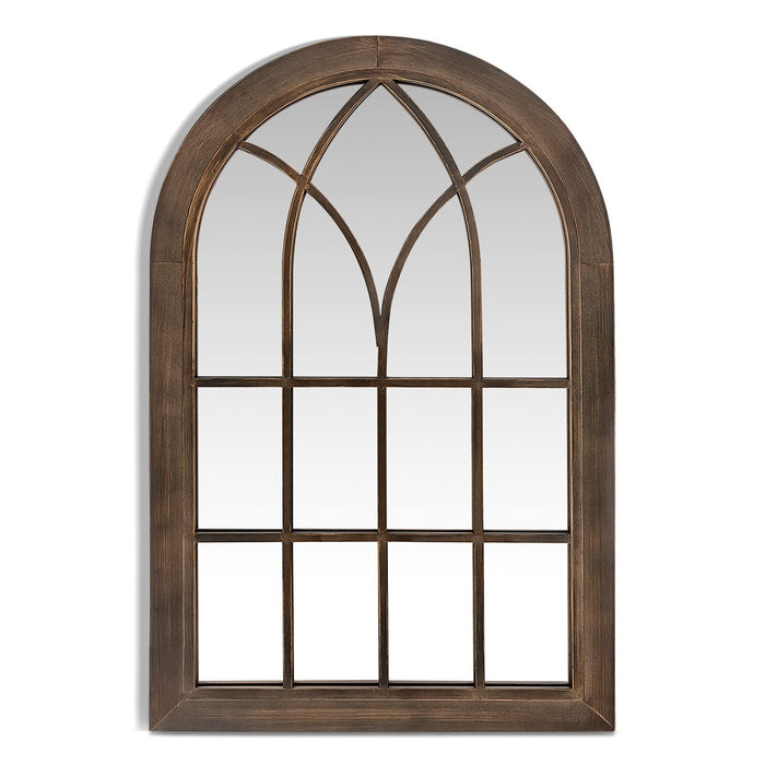 Giantex Arched Wall Mirror, 50 x 76 cm Wall Mounted Mirror with Steel Frame, Vintage Cathedral Mirror for Wall Decor
