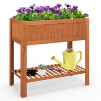 Giantex Raised Garden Bed Outdoor, Elevated Fir Wood Garden Box with Legs