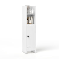 Giantex Bathroom Storage Cabinet, Slim Corner Floor Standing Cabinet with Adjustable Shelf