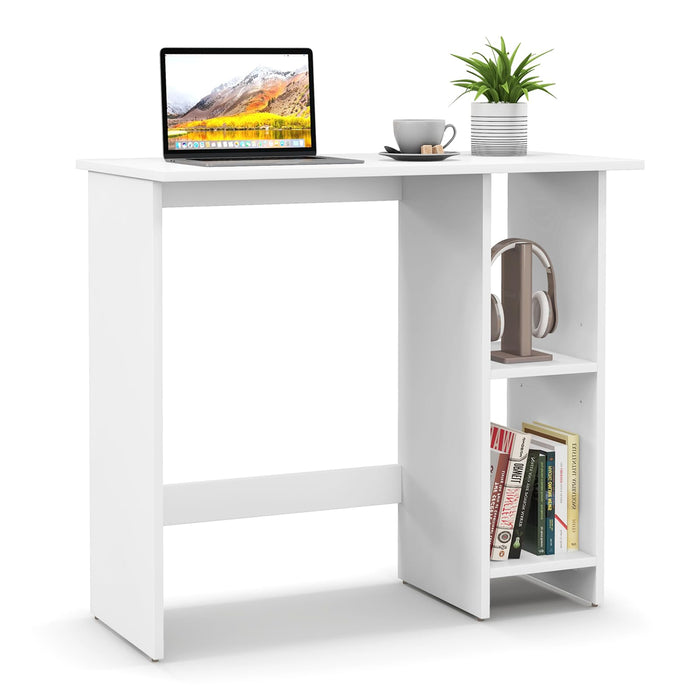 Giantex Small Computer Desk with Storage, Modern Writing Desk with Adjustable Shelf, Space Saving