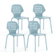 Giantex Metal Dining Chair Set of 4, Modern Kitchen Dinner Chair with Hollowed Backrest & Metal Legs