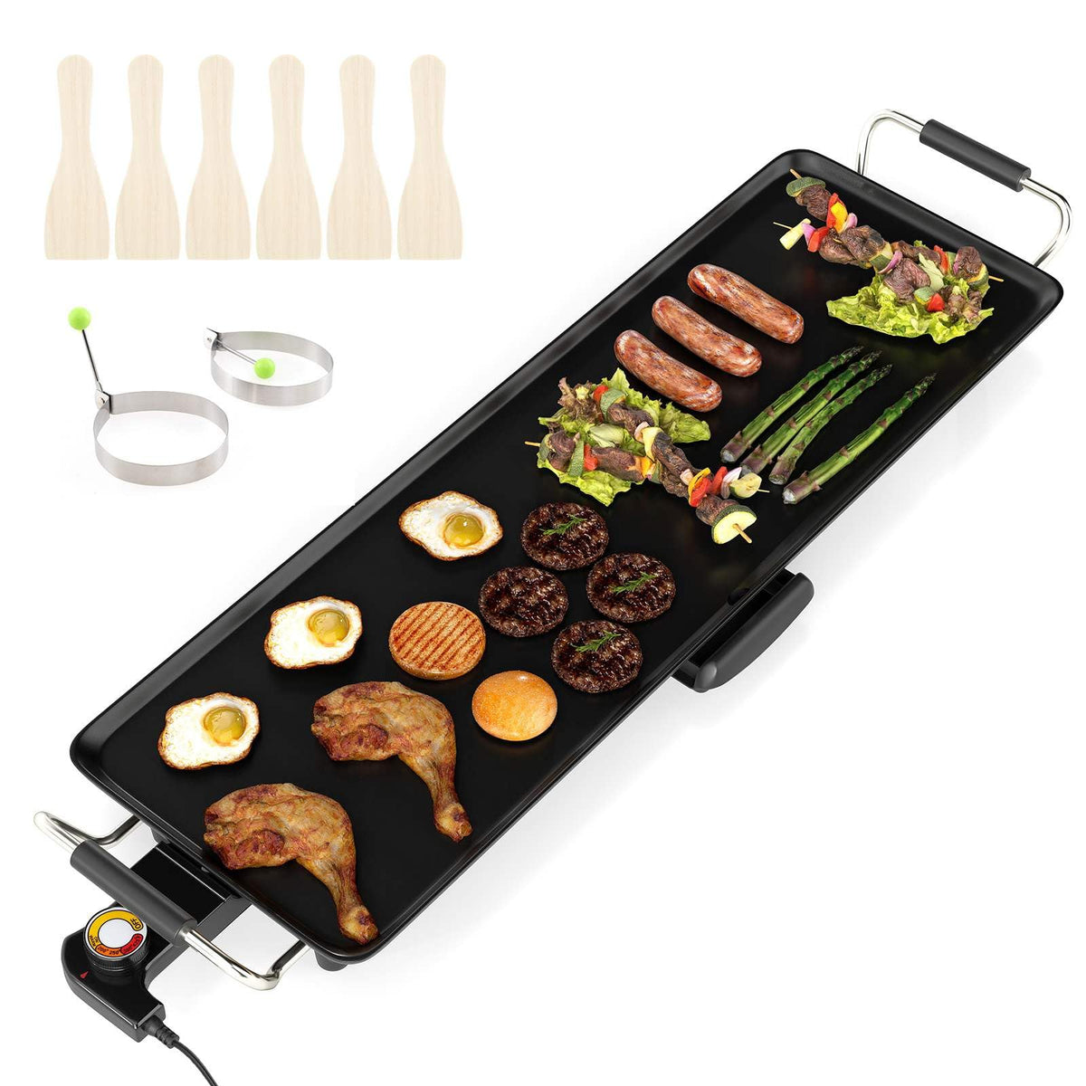 70cm Electric Griddle Extra Large Teppanyaki Grill with Adjustable Temperature