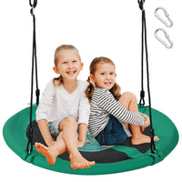 100cm Saucer Tree Swing with Adjustable Ropes and Carabiners for Kids