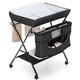 Foldable Baby Changing Table Portable Nursery Stand Organiser for Infant Newborn w/Large Storage Basket & Safety Belt