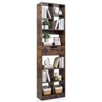 180cm Tall Freestanding Bookcase with Drawer and 2 Anti-Tip Kits for Home Office