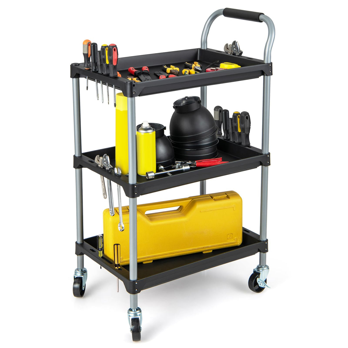 3 Layer Tool Cart, Large Capacity Utility Cart