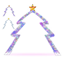 269cm Christmas Tree-shaped Archway with Top Star and Adjustable LED Lights