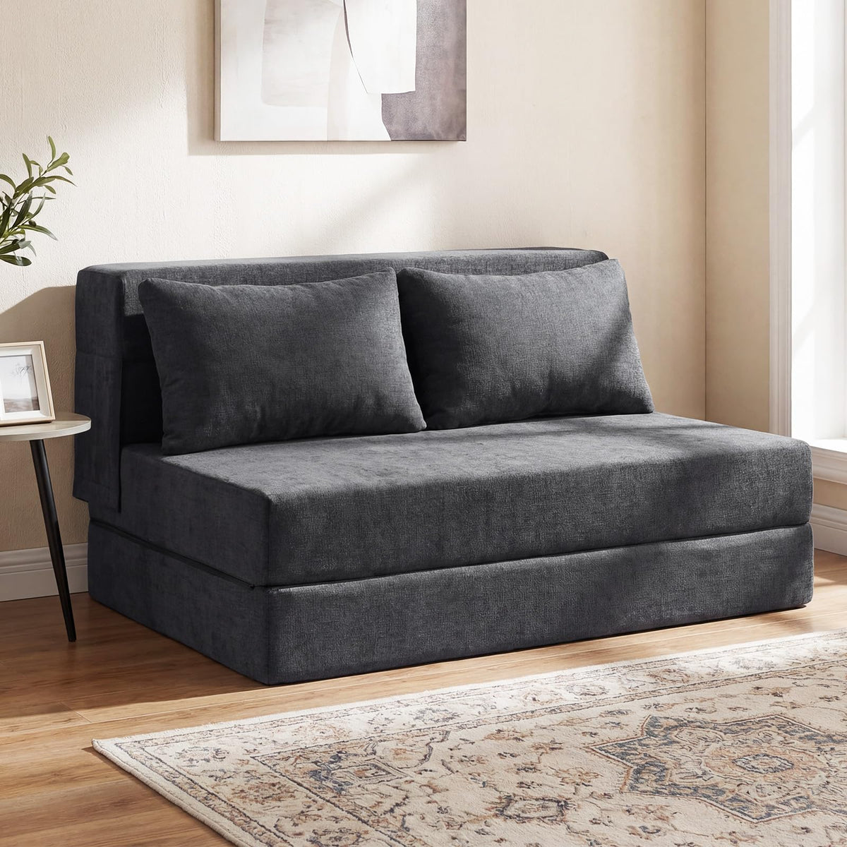 Giantex Folding Sofa Bed, 3-in-1 Convertible Sleeper Chair with 2 Pillows