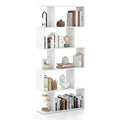 Giantex 5-Tier Bookshelf Geometric S-Shaped Bookcase w/Anti-Toppling Device