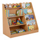 5-Tier Scalloped Shelves, Deep Compartments, Wooden Book