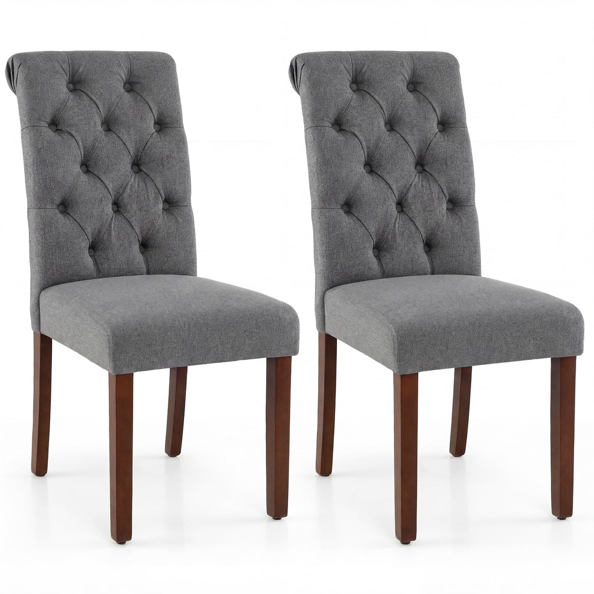 Giantex Upholstered Dining Chairs Set of 2, Modern Button Tufted Chairs