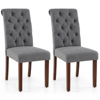 Giantex Upholstered Dining Chairs Set of 2, Modern Button Tufted Chairs