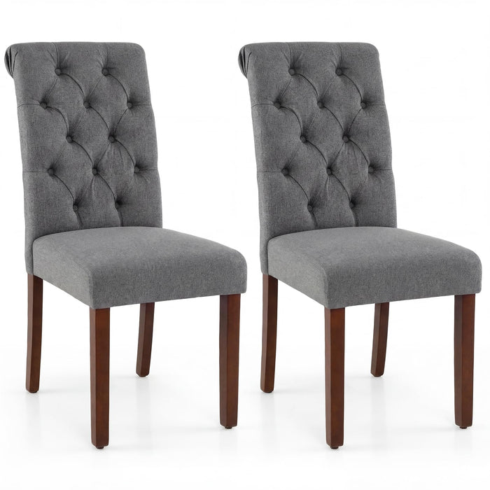 Giantex Upholstered Dining Chairs Set of 2, Modern Button Tufted Chairs