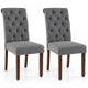 Giantex Upholstered Dining Chairs Set of 2, Modern Button Tufted Chairs