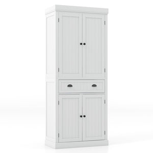 Giantex 183.5 cm Kitchen Pantry Storage Cabinet, Tall Freestanding Cupboard with 4 Doors