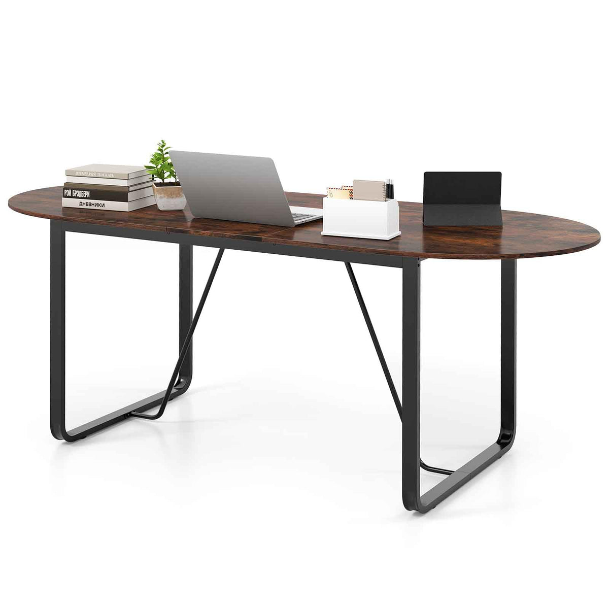 180cm Conference Table, Large Oval Meeting Table for 10 People