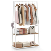 Giantex Clothes Rack w/ 2 Shelves & S Hooks