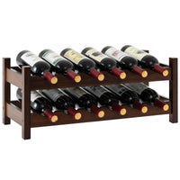 12 Bottle 2-Tier Wine Storage Organizer with Bamboo Holder for Countertop Wine Cellar