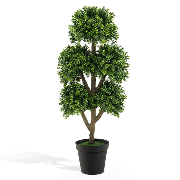 Giantex 115 cm Artificial Boxwood Topiary Ball Tree