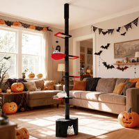 Floor to Ceiling Gothic Cat Tree 245-300 CM Adjustable, 5-Tier Tall Multi-Level Cat Tower