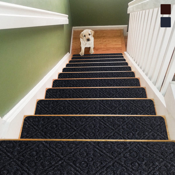 Giantex 15Pcs Non-Slip Carpet Stair Treads Mats Indoor for Wooden Steps, 76 x 20 cm