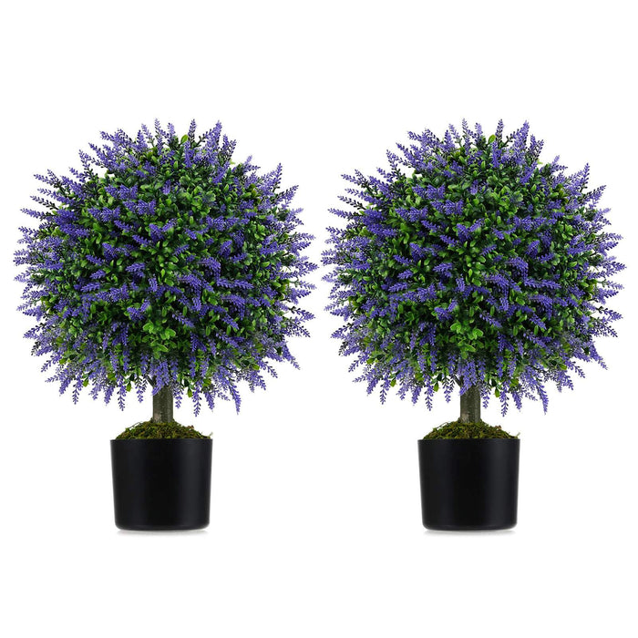 2PCS Artificial Lavender Topiary Ball Trees