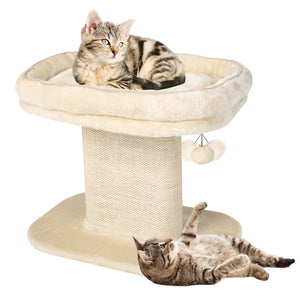 Modern Cat Tree Tower for Kittens, Cat Activity Tower w/Large Plush Perch & Sisal Scratching Plate