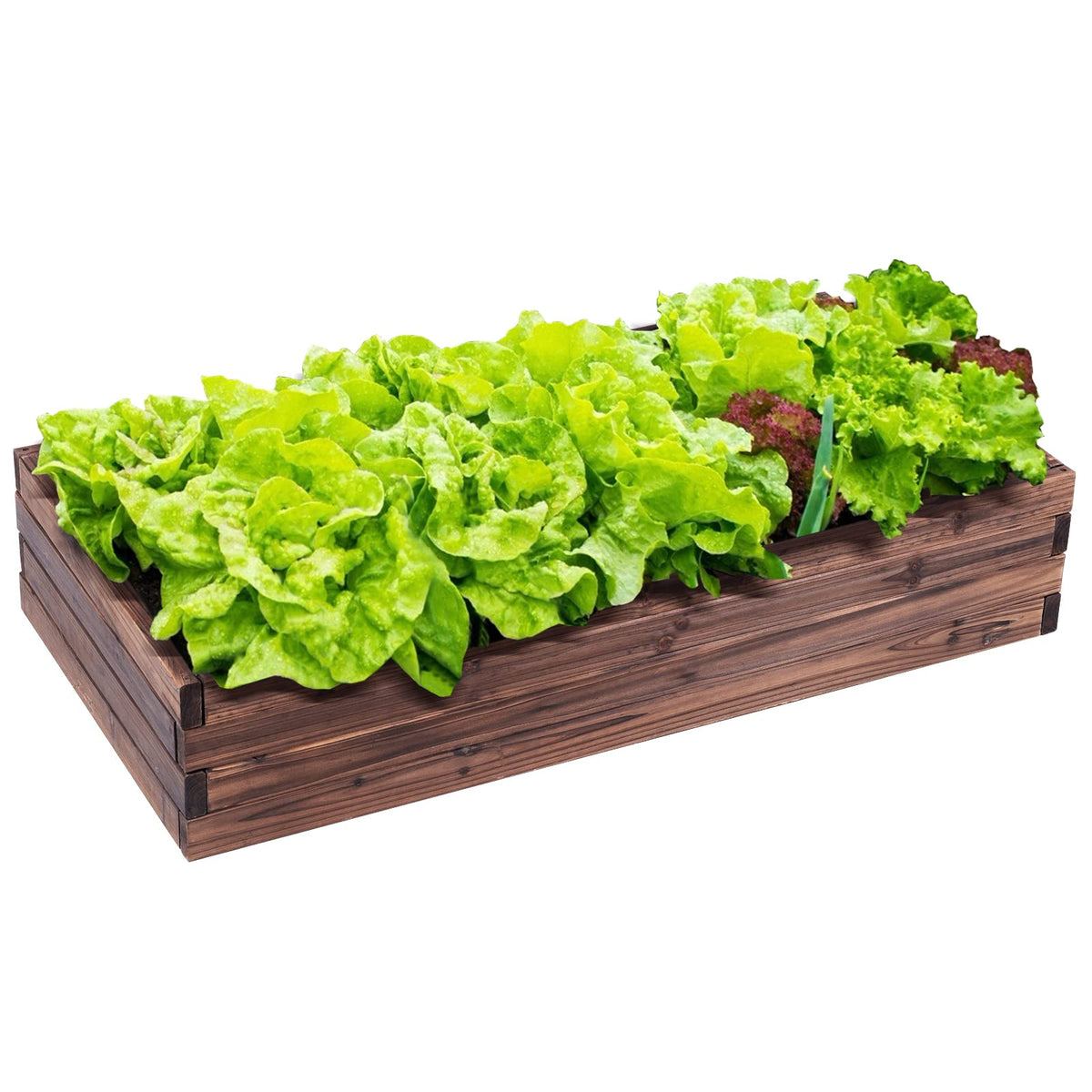 Giantex Raised Garden Bed, Wood Patio Vegetable Flower Rectangular Planter