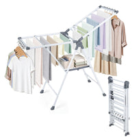 Foldable 2-Level Clothes Drying Rack with140 CM Adjustable Wings