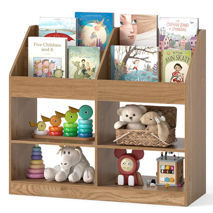 3-Tier Kids Bookshelf, Toy Storage Organizer Shelf w/Display Rack