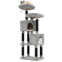 Large Multi-Level Cat Tree, 156 cm Tall Cat Tower w/ 2 Condos