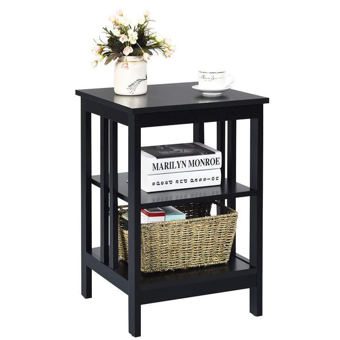 Giantex 3-Tier Nightstand, Side Table w/Reinforced Bars