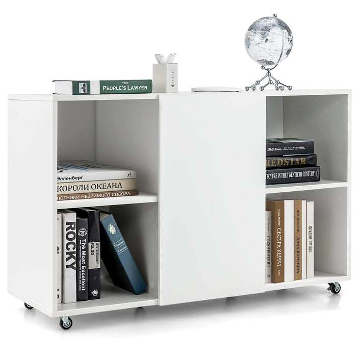 Giantex Mobile File Cabinet, Large Storage Printer Stand w/4 Open Storage Shelves