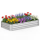 Galvanized Raised Garden Bed, Round/Rectangular Outdoor Planter Box