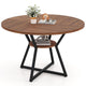 Giantex 120CM Round Dining Table for 4, Farmhouse Kitchen Table Mid-Century
