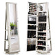 Giantex 360 Rotating Mirrored Jewelry Cabinet, Free Standing Jewelry Armoire, Full Length Mirror
