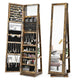 Giantex 360 Rotating Mirrored Jewelry Cabinet, Free Standing Jewelry Armoire, Full Length Mirror