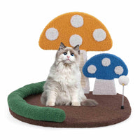 Mushroom Cat Bed, Cat Claw Scratcher w/Wide Bed