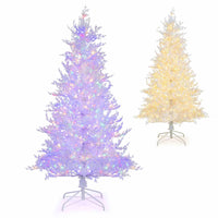 185CM Pre-Lit Artificial Christmas Tree with 11 Lighting Modes