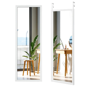 Giantex Over The Door Wall, 120CM x 37CM Full Length Mirror with Hanging Hooks, Wall Mounted Dressing Mirror