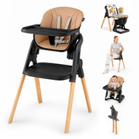 7-in-1 Convertible Foldable Baby High Chair w/Adjustable Tray