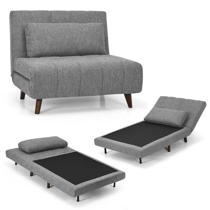 Tri-Fold Down Sofa Bed Chair with Solid Wood Legs